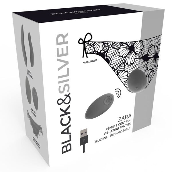 BLACK SILVER ZARA ESTIMULADOR CONTROL REMOTO CON PANTY