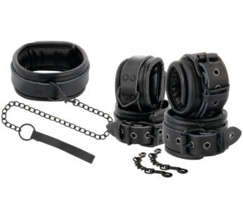 DARKNESS LEATHER AND HANDCUFFS BLACK