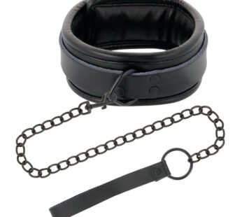 DARKNESS FULL BLACK COLLAR WITH LEASH