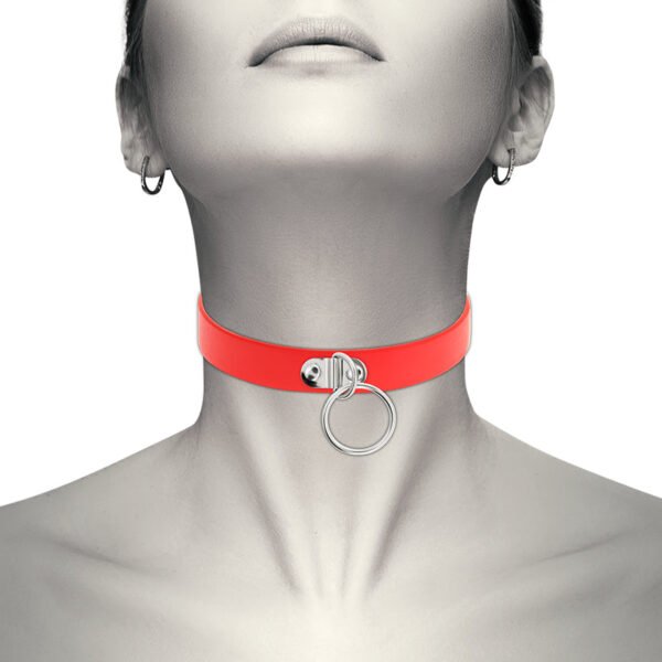 COQUETTE CHIC DESIRE COLLAR CUERO VEGANO ROJO ACCESORIO WOMAN FETISH