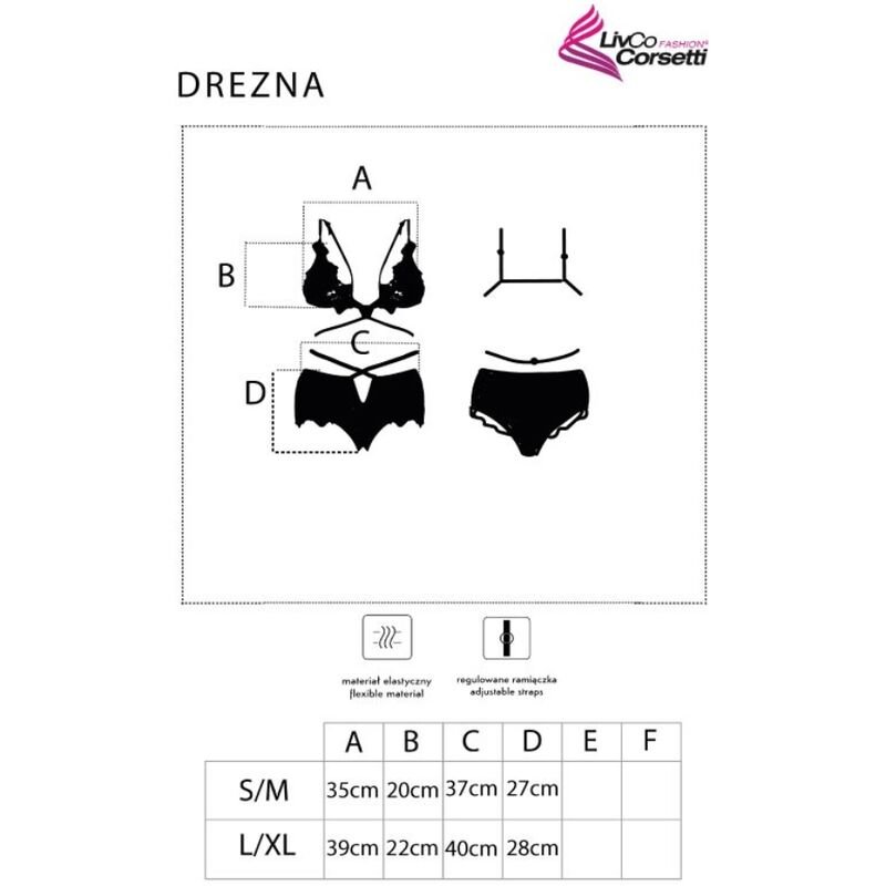 LIVCO CORSETTI FASHION - DREZNA LC 90733 BRA + CALA PRETA L/XL